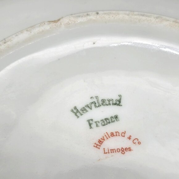 Haviland France Limoges Vegetable Dish White Gold Porcelain Vintage CM2112 - Picture 4 of 10